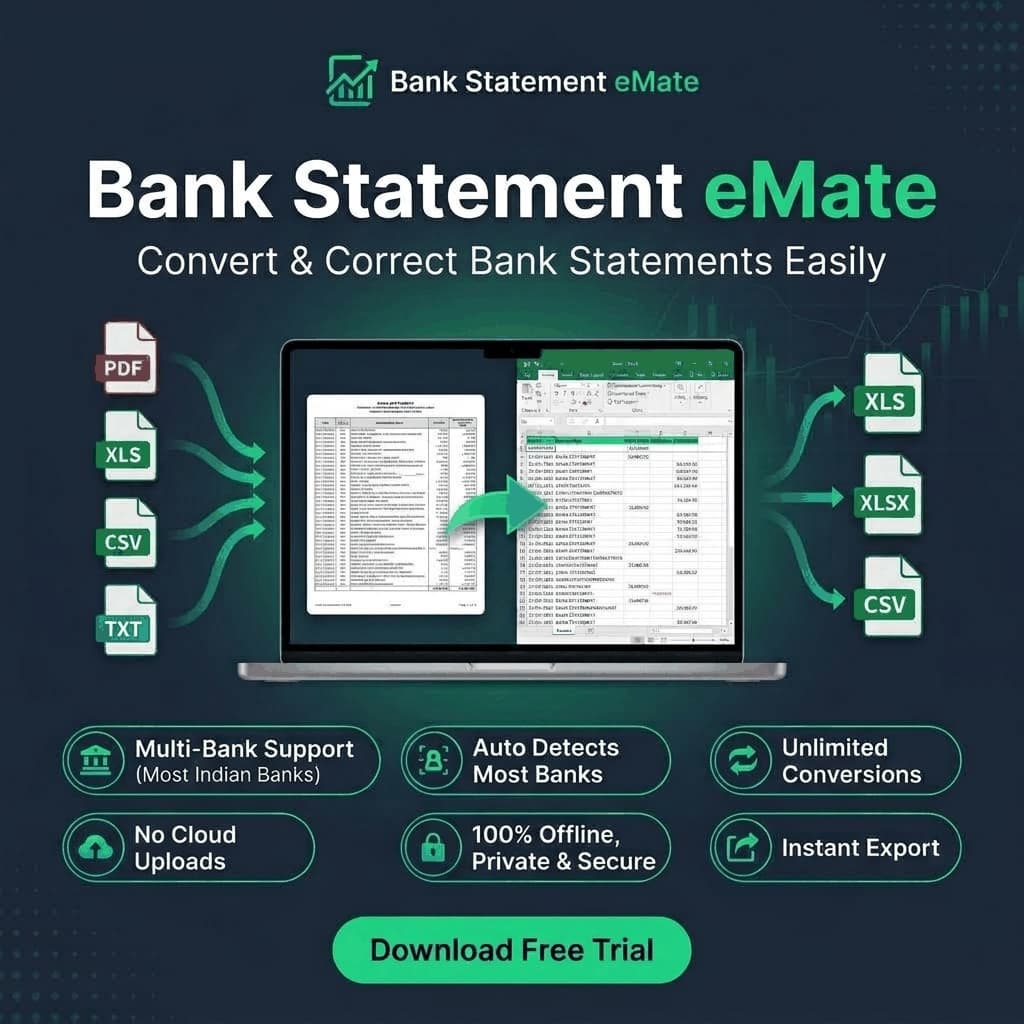 Bank Statement eMate - Convert & Correct Bank Statements Easily